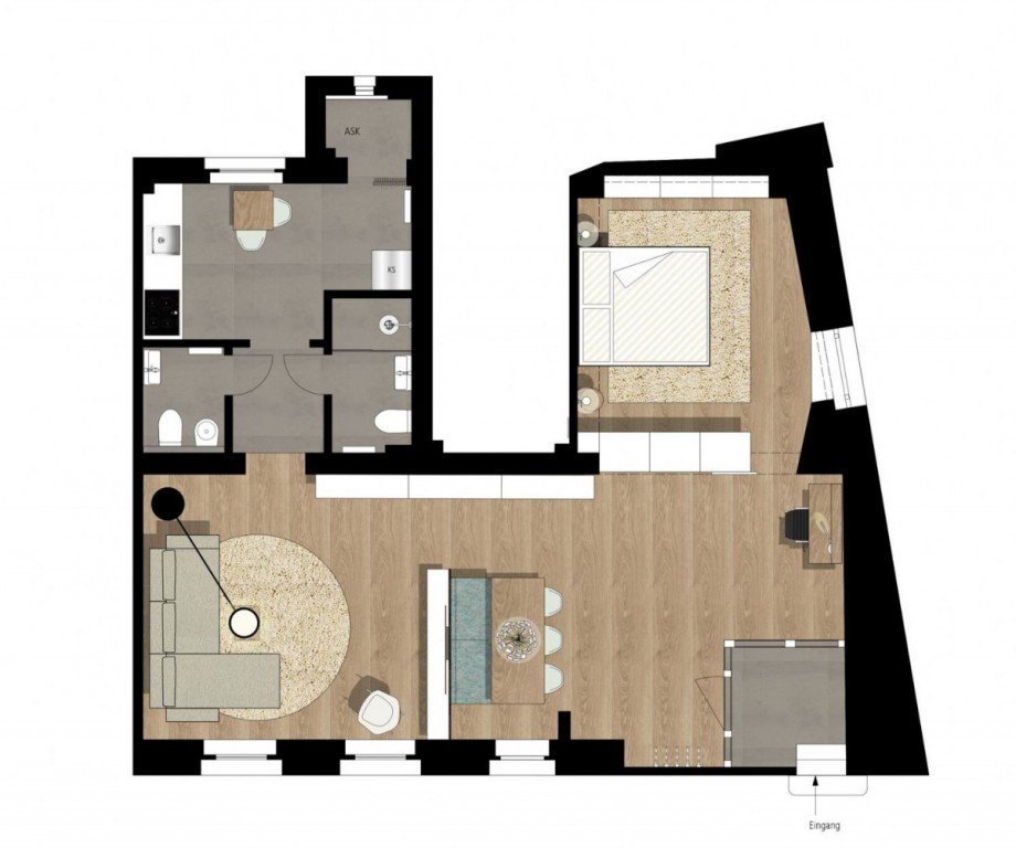 Grundriss EG Mehrfamilienhaus Düsseldorf