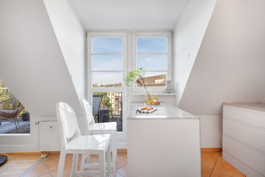 K�che - Wohn-/Esszimmer Maisonettewohnung Düsseldorf