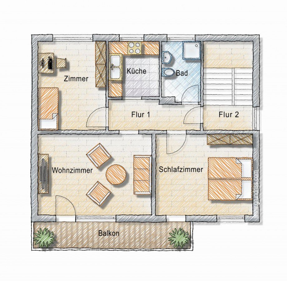 Grundriss OG Doppelhaush�lfte Velbert