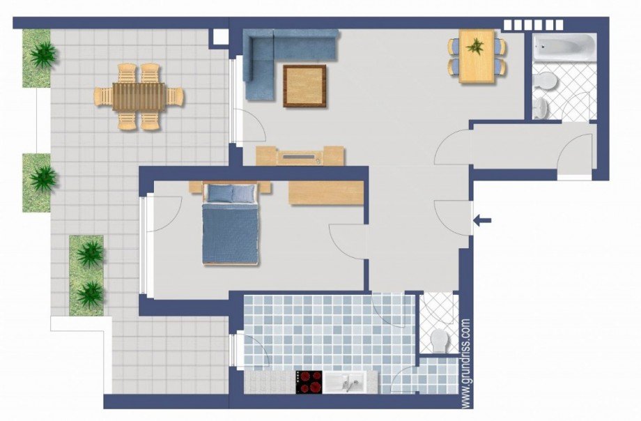 Grundriss Erdgeschosswohnung Düsseldorf