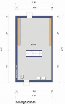 Grundriss Keller VERKAUFT: DHH perfekt f�r Familien: Neubau, 165 m2, 5 Zi., 10 min zur Stadt und 10 min zum Unterbacher See