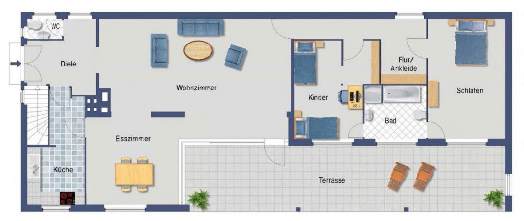 Grundriss EG Einfamilienhaus Krefeld