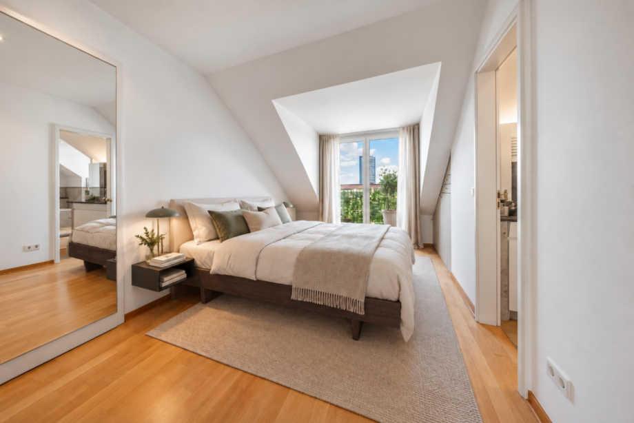Schfalzimmer (virtuell möbliert) Etagenwohnung Düsseldorf