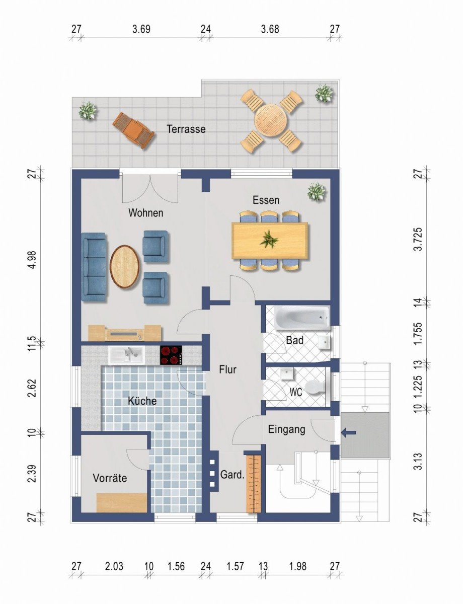 Grundriss Erdgeschoss Einfamilienhaus Meerbusch