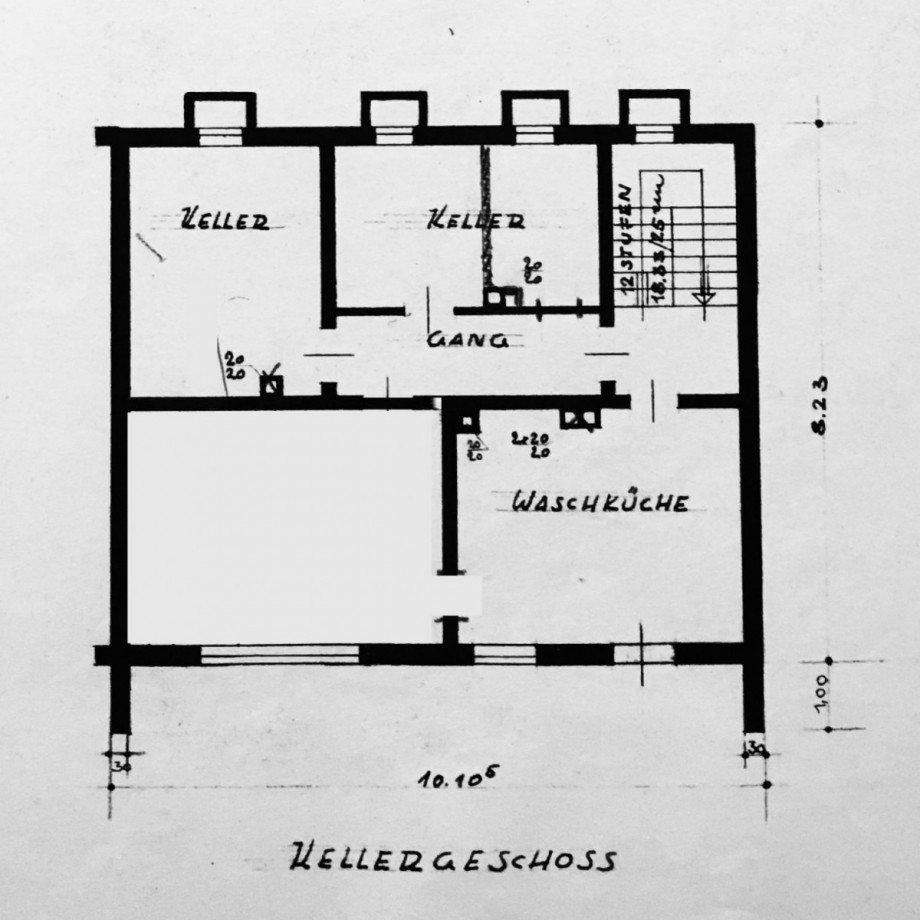 Grundriss Keller Doppelhaush�lfte Velbert