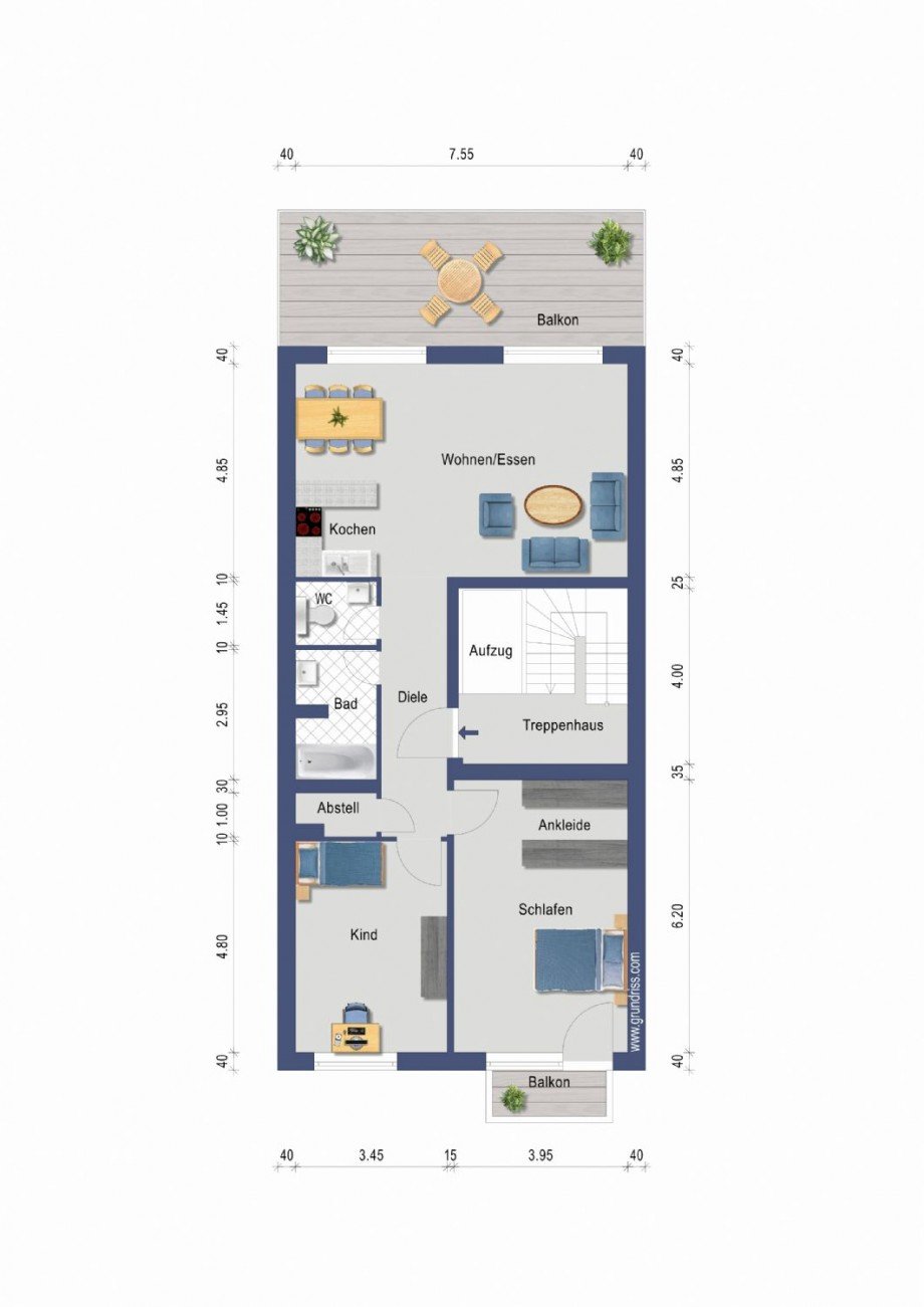 Grundriß Etagenwohnung Düsseldorf