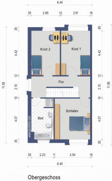 Grundriss OG VERKAUFT: DHH perfekt f�r Familien: Neubau, 165 m2, 5 Zi., 10 min zur Stadt und 10 min zum Unterbacher See