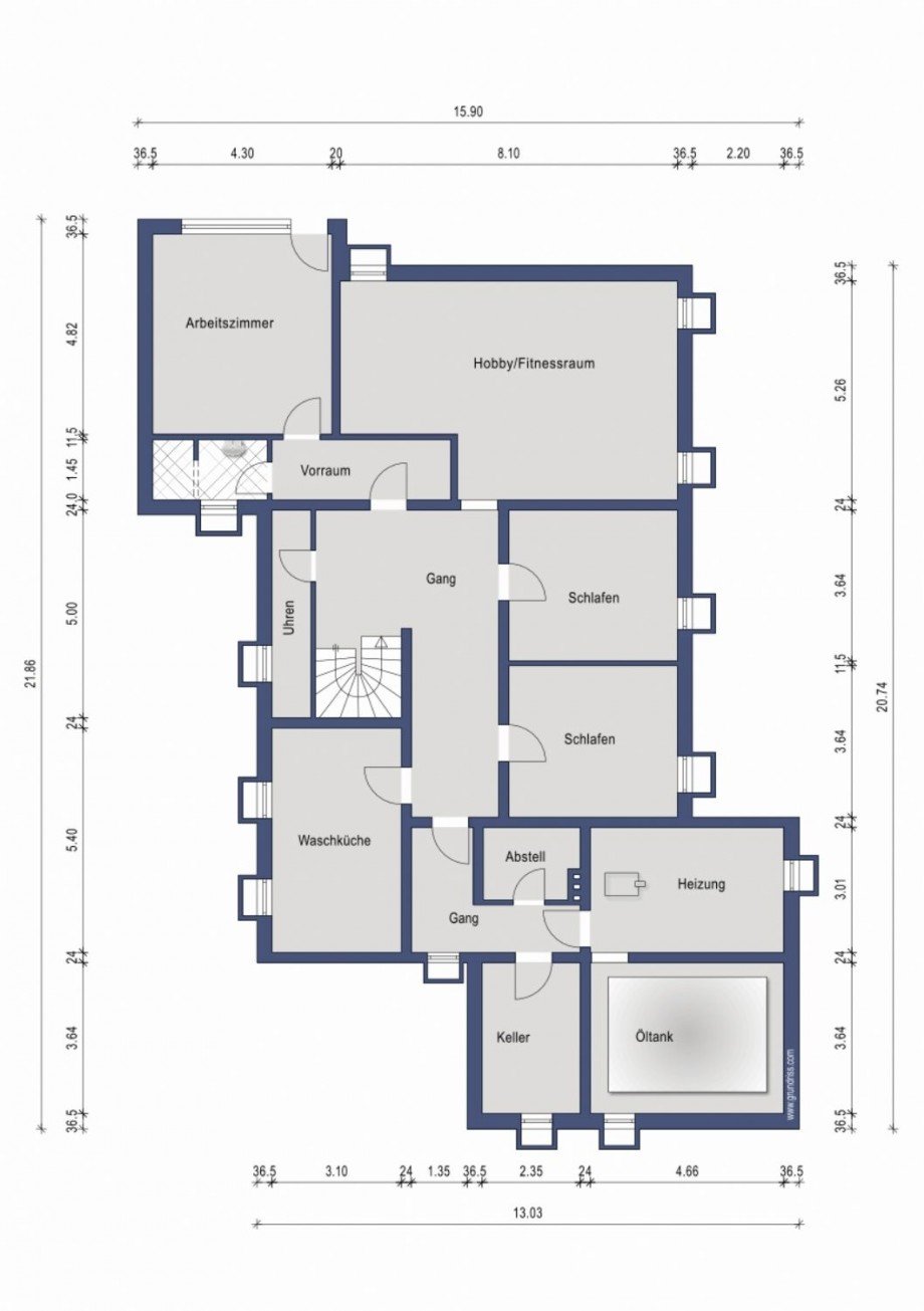 Grundriss Erdgeschoss - ohne Einliegerwhg. Bungalow Kaarst