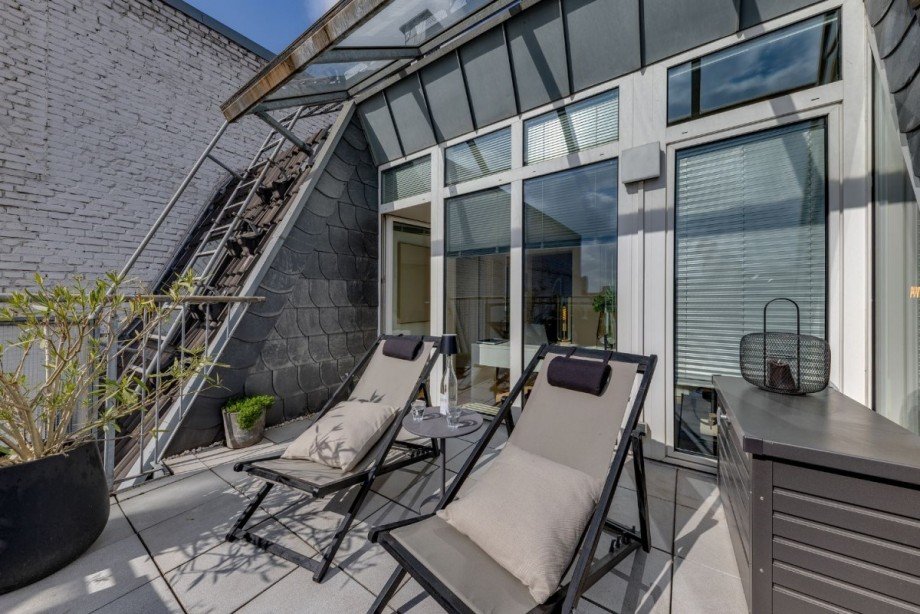 hinterer Balkon Maisonettewohnung Düsseldorf