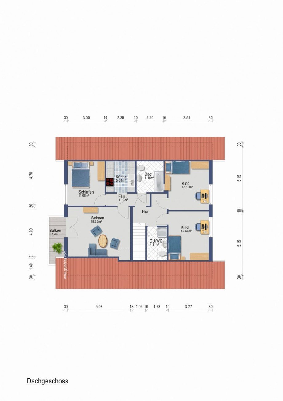 Grundriss Dachgeschoss Zweifamilienhaus Heiligenhaus