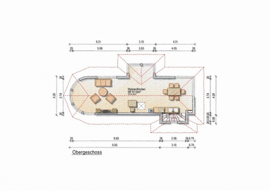 Grundriss Obergeschoss Wohnung Erkrath-Hochdahl