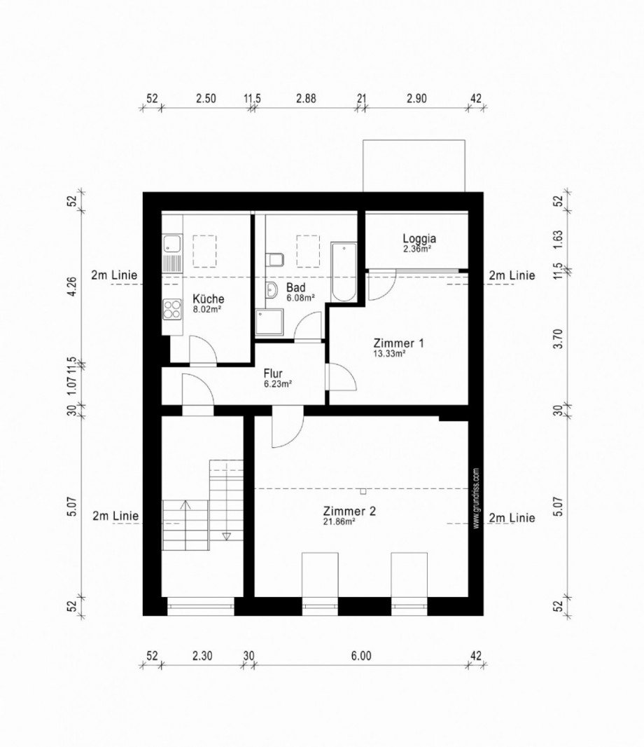 Grundriss Dachgeschoss Wohn- / Gesch�ftshaus Düsseldorf
