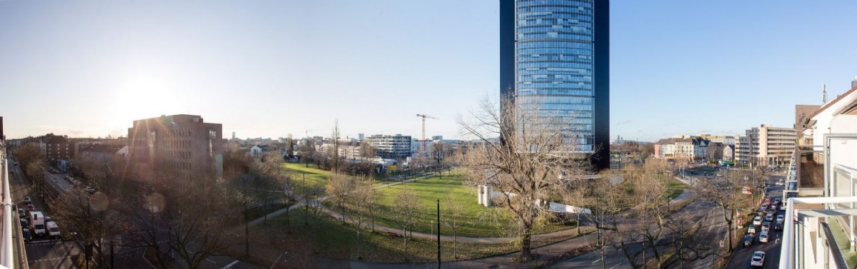 Blick von der Terrasse Dachgeschosswohnung D�sseldorf