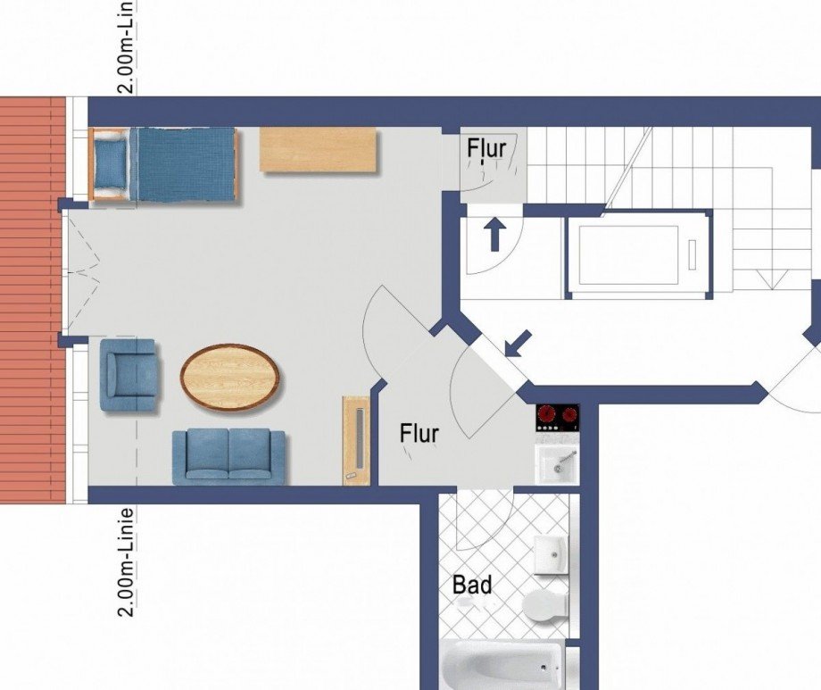 Grundriss 5. OG Etagenwohnung Düsseldorf
