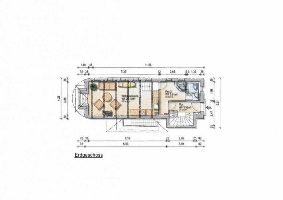 Grundriss Erdgeschoss Wohnung Erkrath-Hochdahl