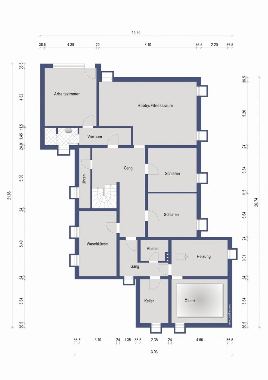 Grundriss Untergeschoss Bungalow Kaarst