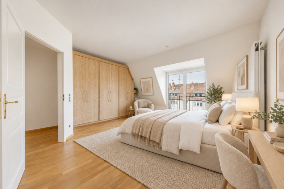Raum als Gästezimmer (virtuell möbliert) Etagenwohnung Düsseldorf