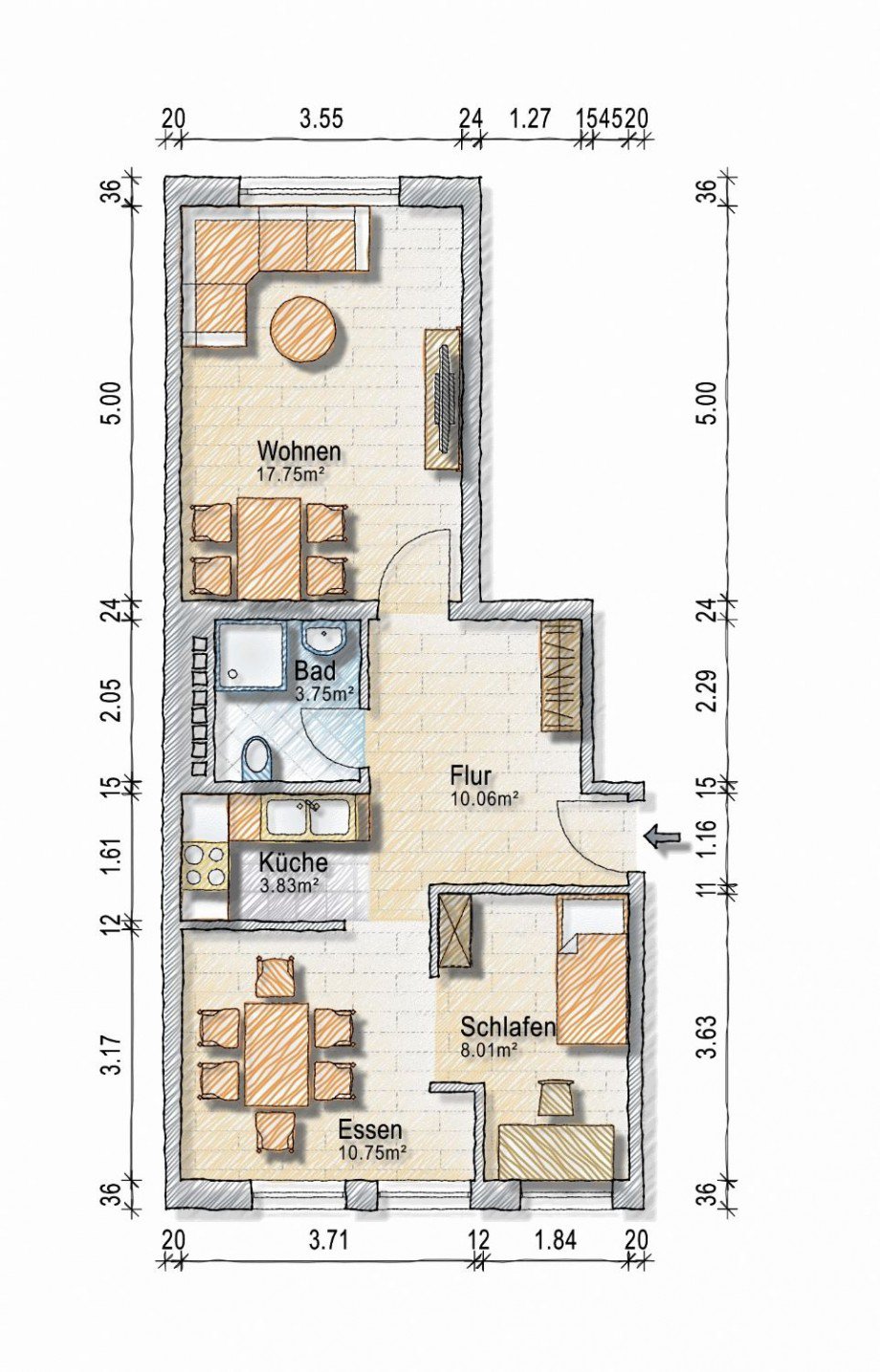 Grundriss Etagenwohnung Köln