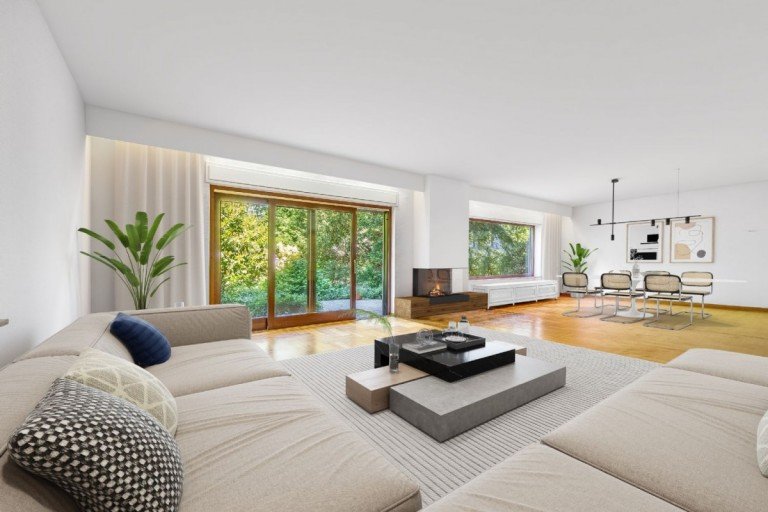 Renovierungsvorschlag: Wohn-/Esszimmer Erdgeschoss Heiligenhaus - Isenbügel Zweifamilienhaus Sehr großzügiges Ein- oder Zweifamilienhaus (185 m2) mit separatem Büro-/Hobbybereich in Heiligenhaus-Isenbügel