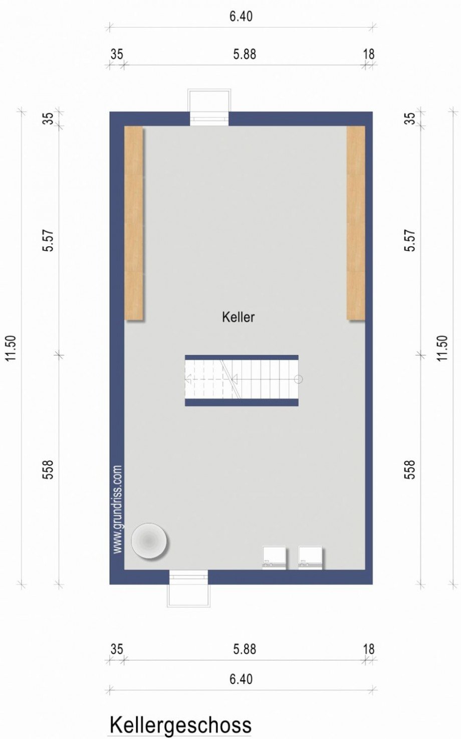 Grundriss Keller Doppelhaush�lfte D�sseldorf