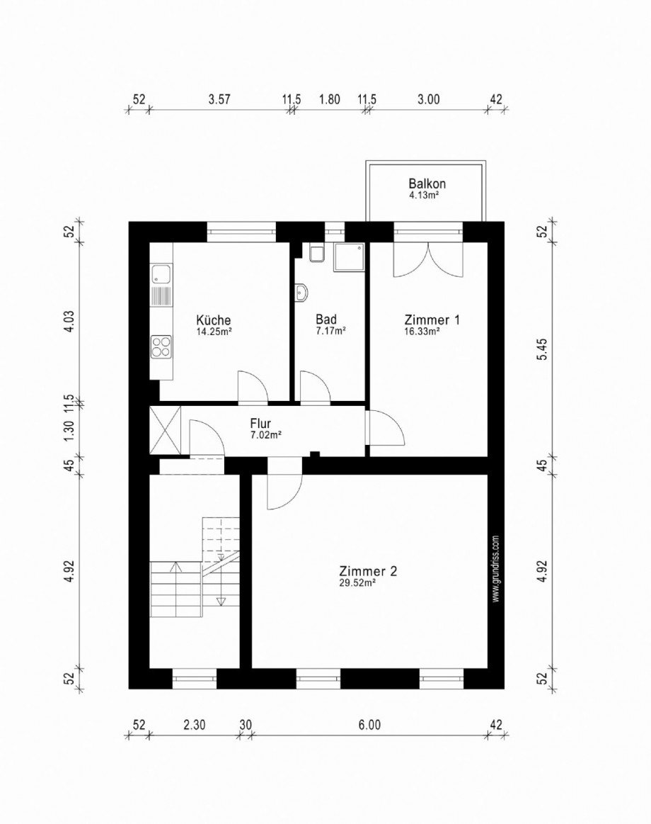 Grundriss 2. Obergeschoss Wohn- / Gesch�ftshaus Düsseldorf
