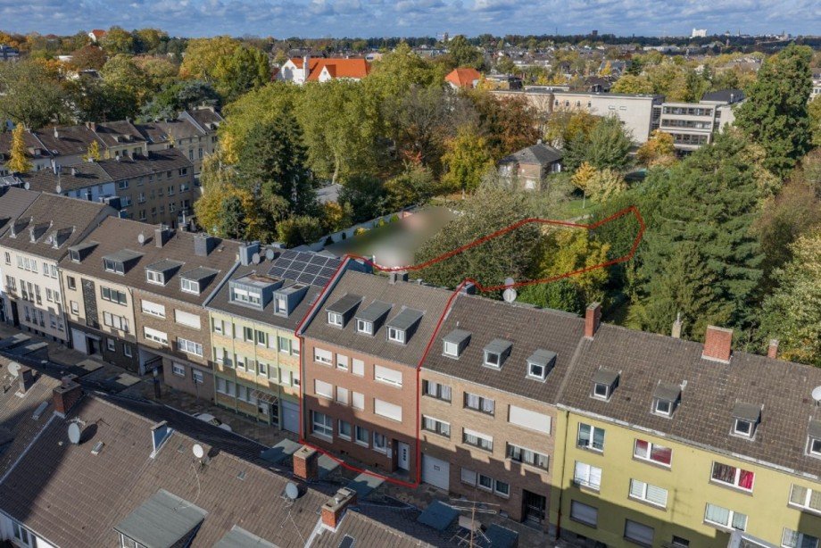Blick von Oben Wohn- / Gesch�ftshaus Mönchengladbach