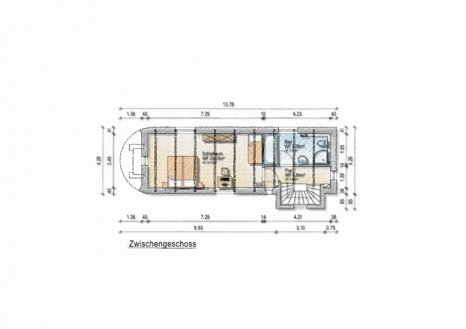 Grundriss Zwischengeschosa Wohnung Erkrath-Hochdahl