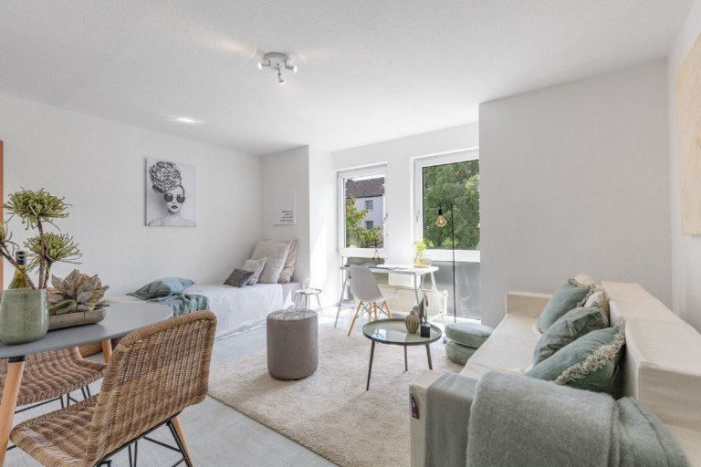 Wohn-/ Schlafraum D�sseldorf - Hassels Wohnung VERKAUFT: Sch�nes 1-Zimmer Apartment mit TG-Stellplatz