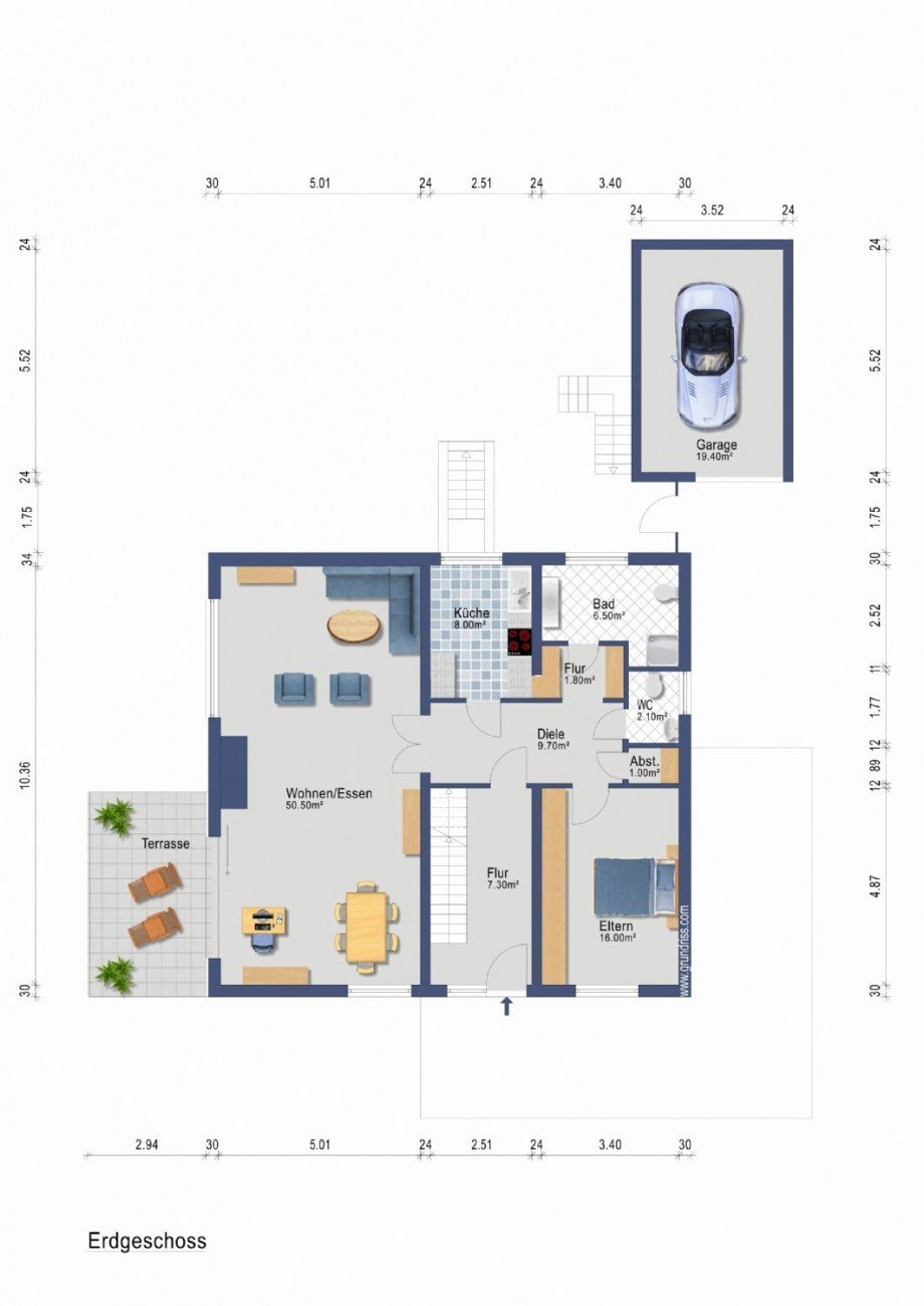 Grundriss Erdgeschoss Zweifamilienhaus Heiligenhaus