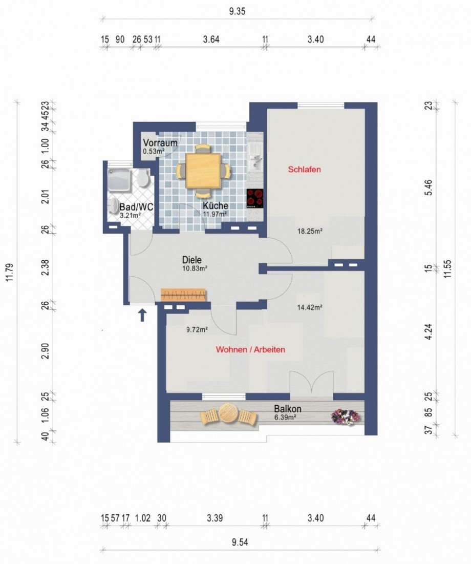 Grundriss neu Etagenwohnung Düsseldorf